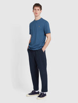 Farah - Danny Regular Fit Organic Cotton T-Shirt - Denim Blue