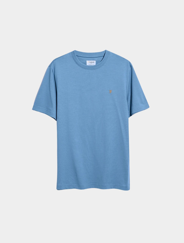 Farah - Danny Regular Fit Organic Cotton T-Shirt - Sky