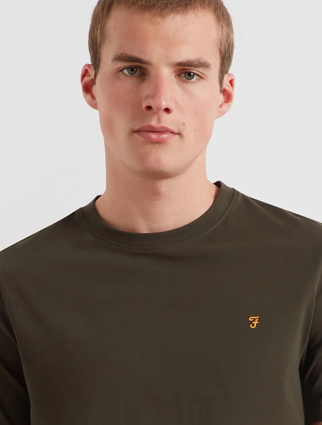 Farah Danny Regular Fit Organic Cotton T-Shirt in Dark Green