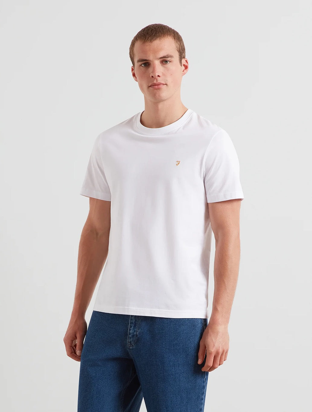 Farah Danny Regular Fit Organic Cotton T-Shirt in White