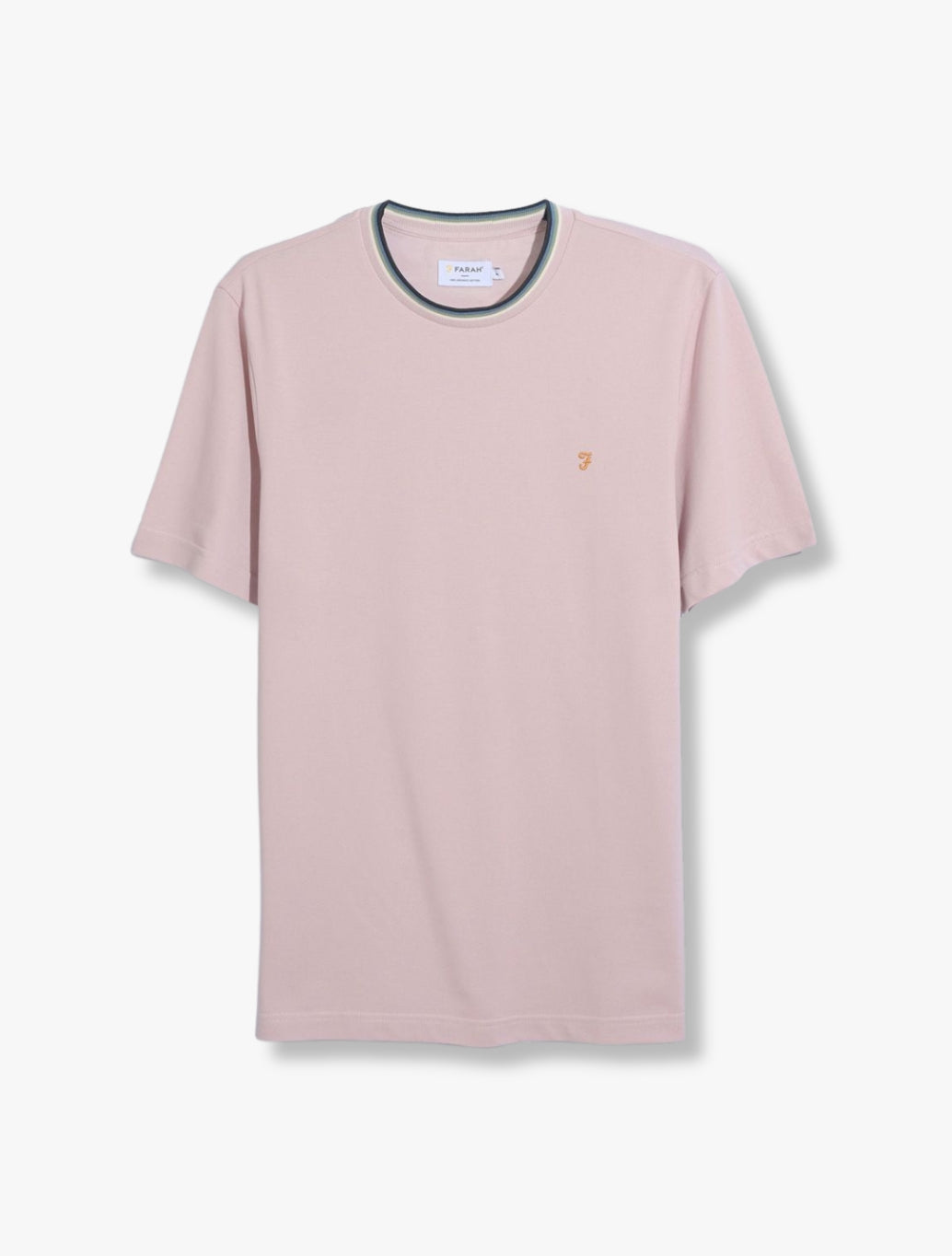 Farah - Elton Tipped Pique T-Shirt - Light Blush