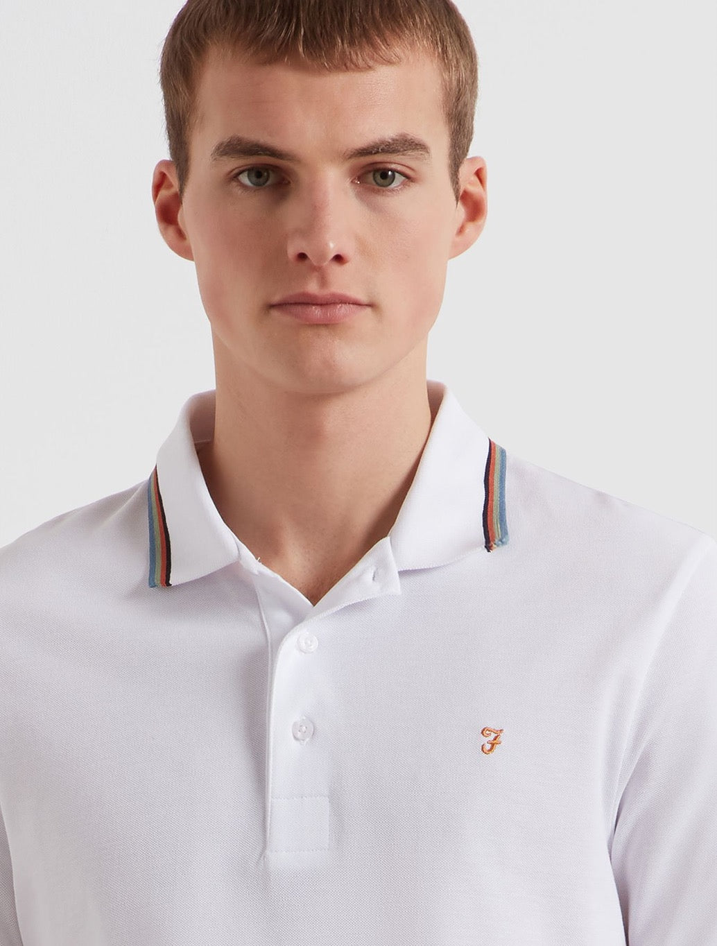 Farah - Elton Tipped Polo Shirt - White