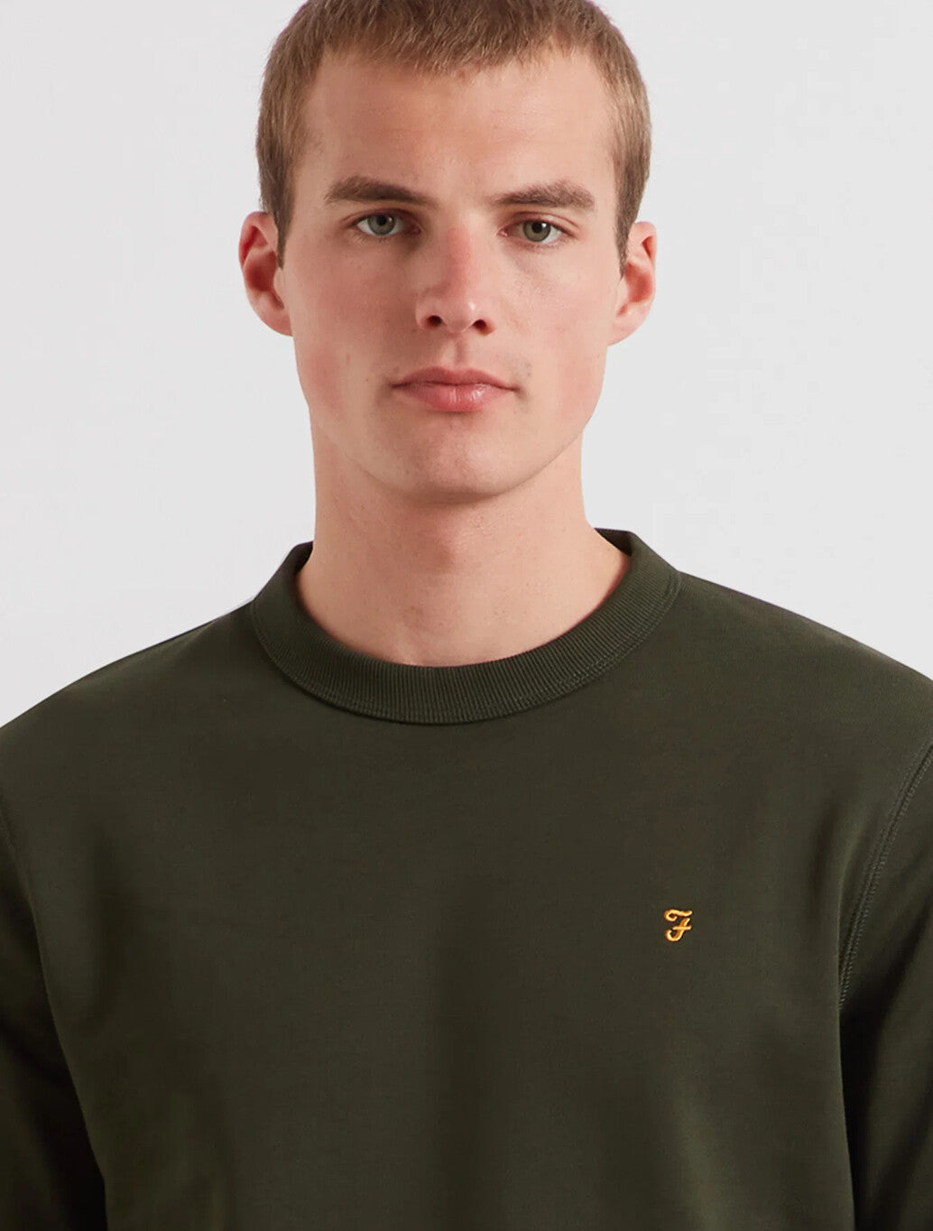 Farah Hemming Crew Neck Sweatshirt in Dark Green