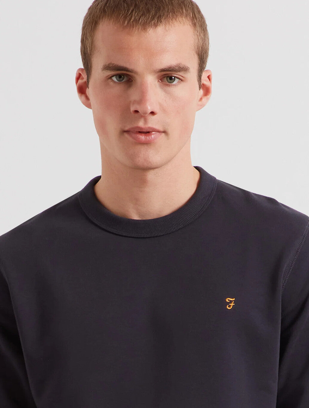 Farah Hemming Crew Neck Sweatshirt in Navy