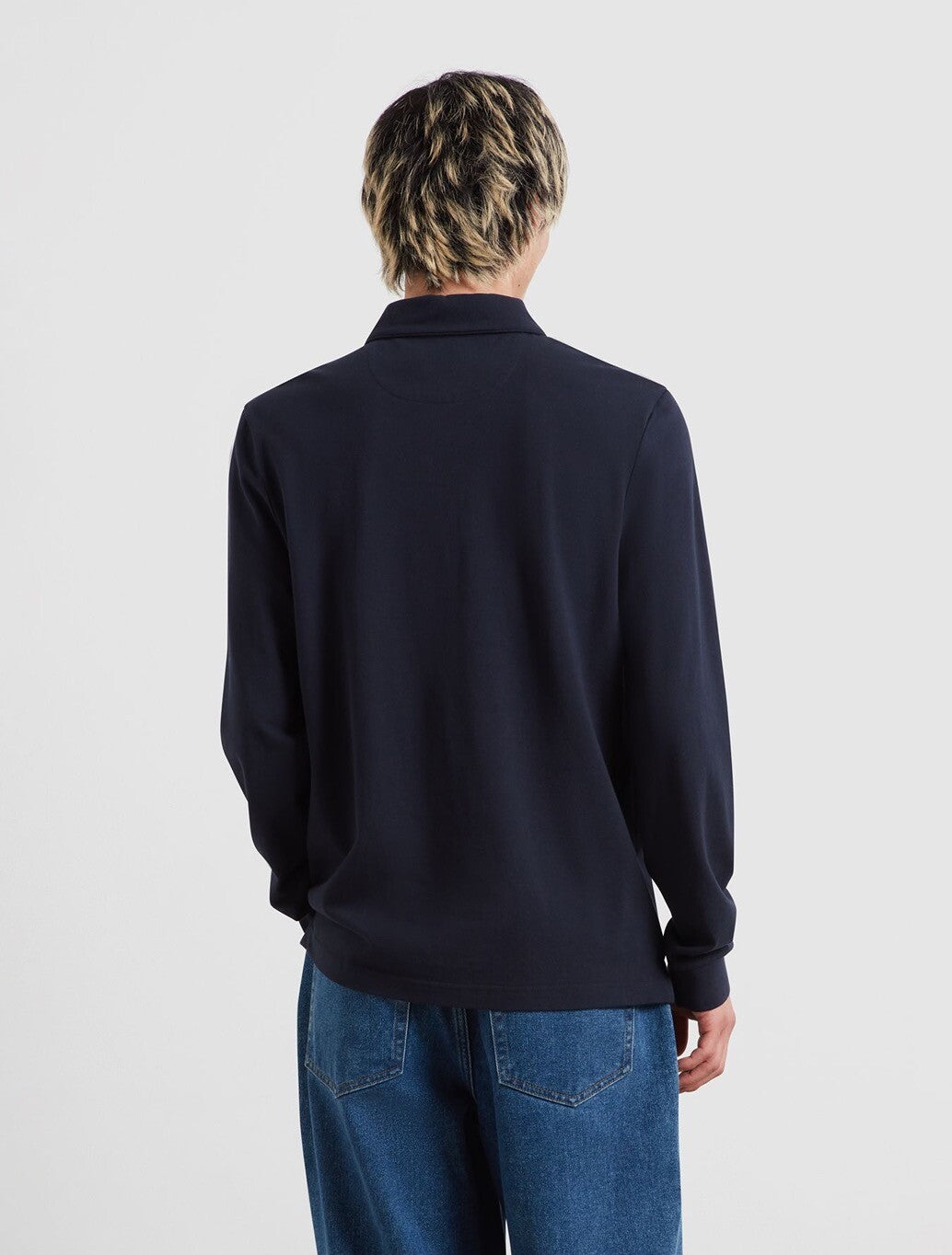 Farah Irwin Long Sleeve Polo Shirt in True Navy