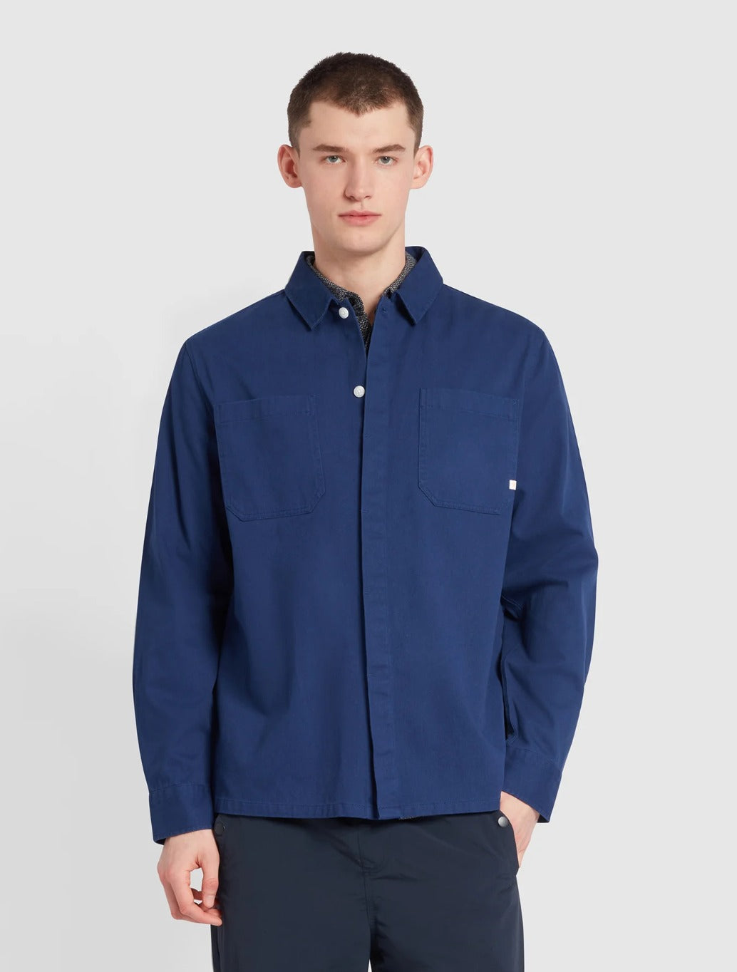 Farah - Leon Relaxed Fit Long Sleeve Overshirt - Navy