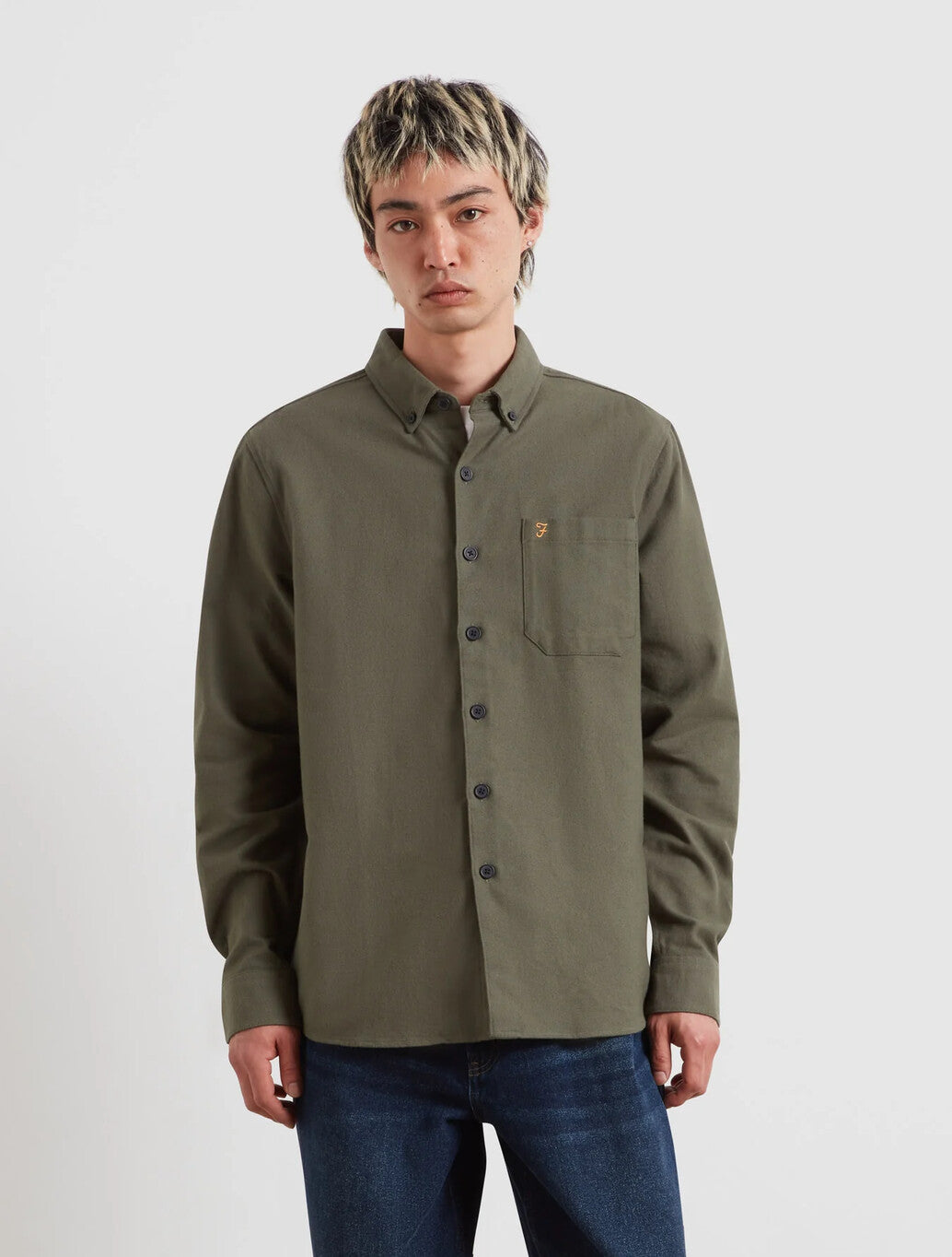 Farah Marvin Flannel Shirt in Rosemary