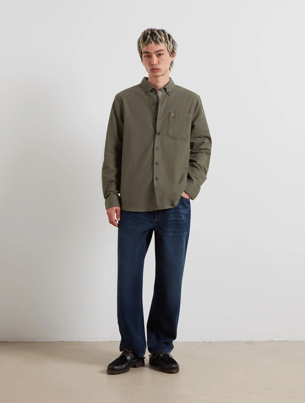 Farah Marvin Flannel Shirt in Rosemary