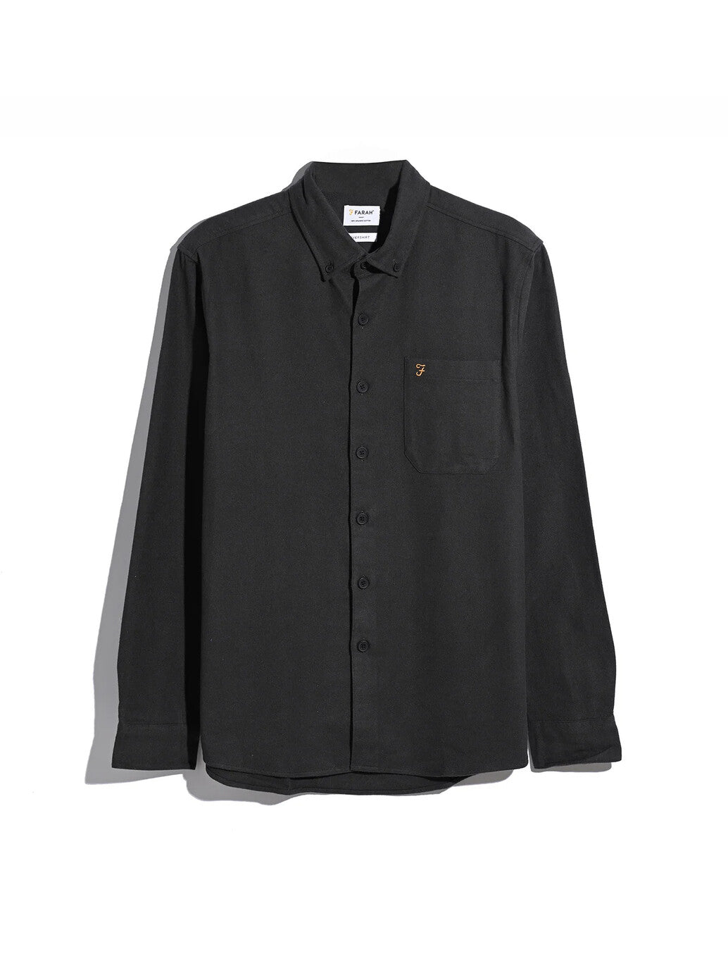 Farah Marvin Flannel Shirt in Washed Black