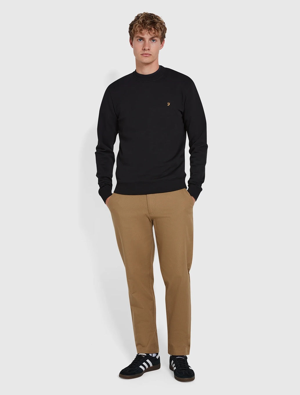 Farah - Norwood Regular Fit Cotton Hopsack Trousers - Beige
