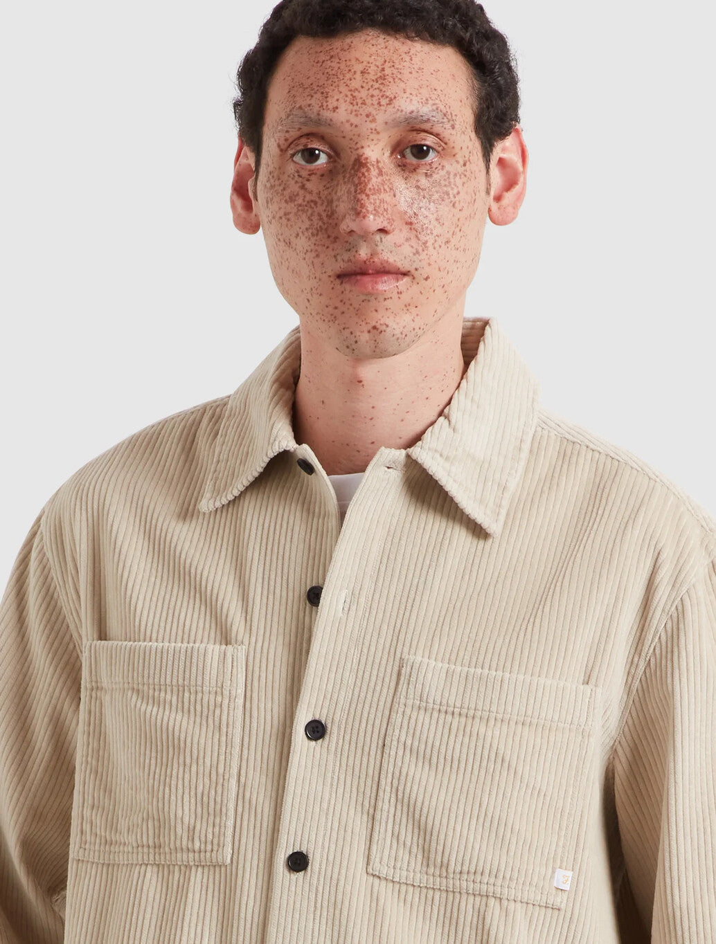 Farah Sawyer Cord Overshirt in Putty