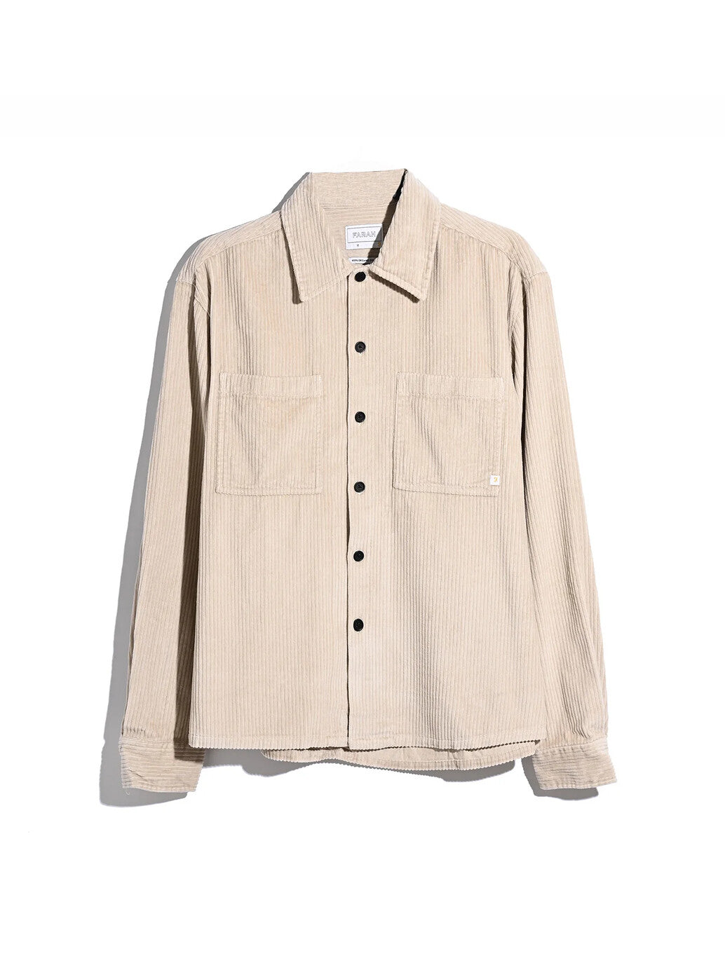 Farah Sawyer Cord Overshirt in Putty