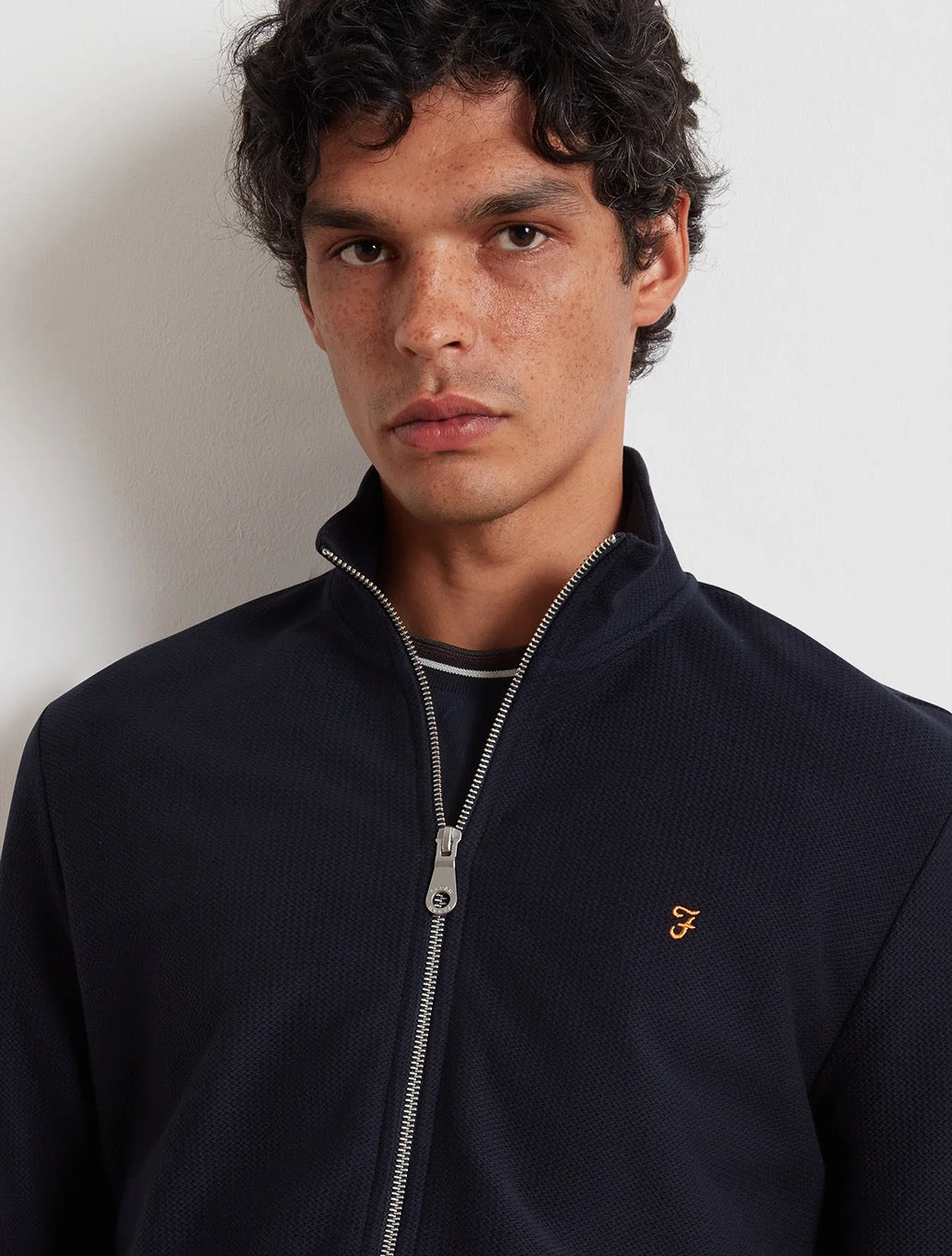 Farah - Seaton Zip Through Sweatshirt - Navy