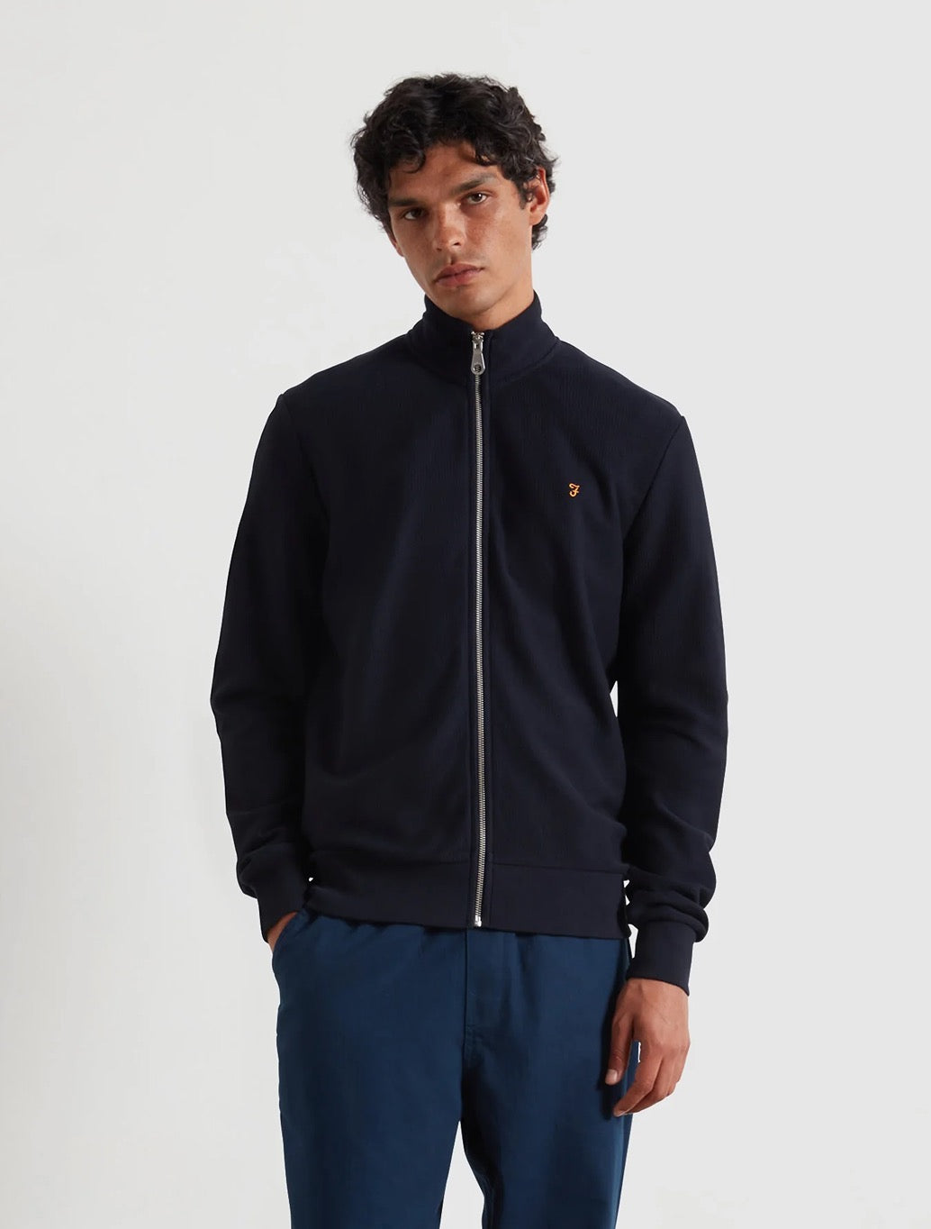Farah - Seaton Zip Through Sweatshirt - Navy