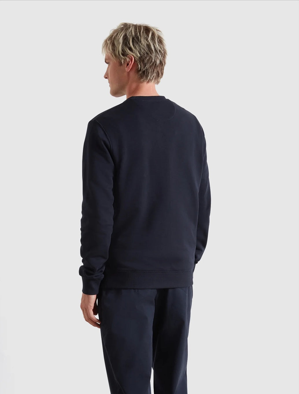 Farah - Tim Organic Cotton Crew Neck Sweatshirt - Navy