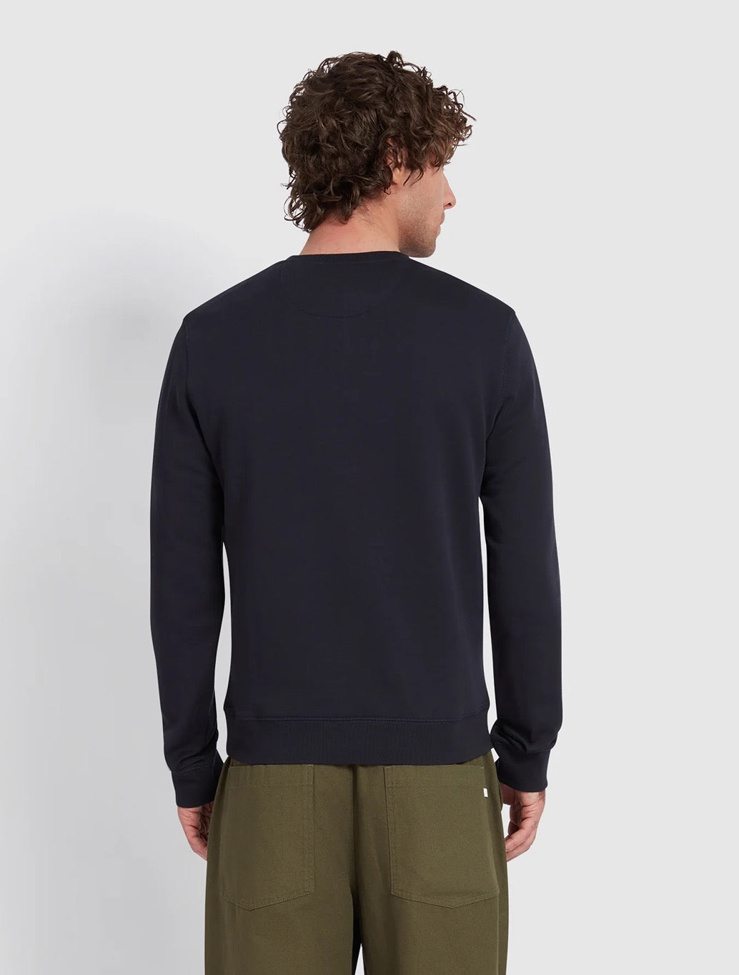 Farah - Tim Organic Cotton Crew Neck Sweatshirt - Navy