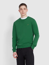 Farah - Tim Organic Cotton Crew Neck Sweatshirt - Green