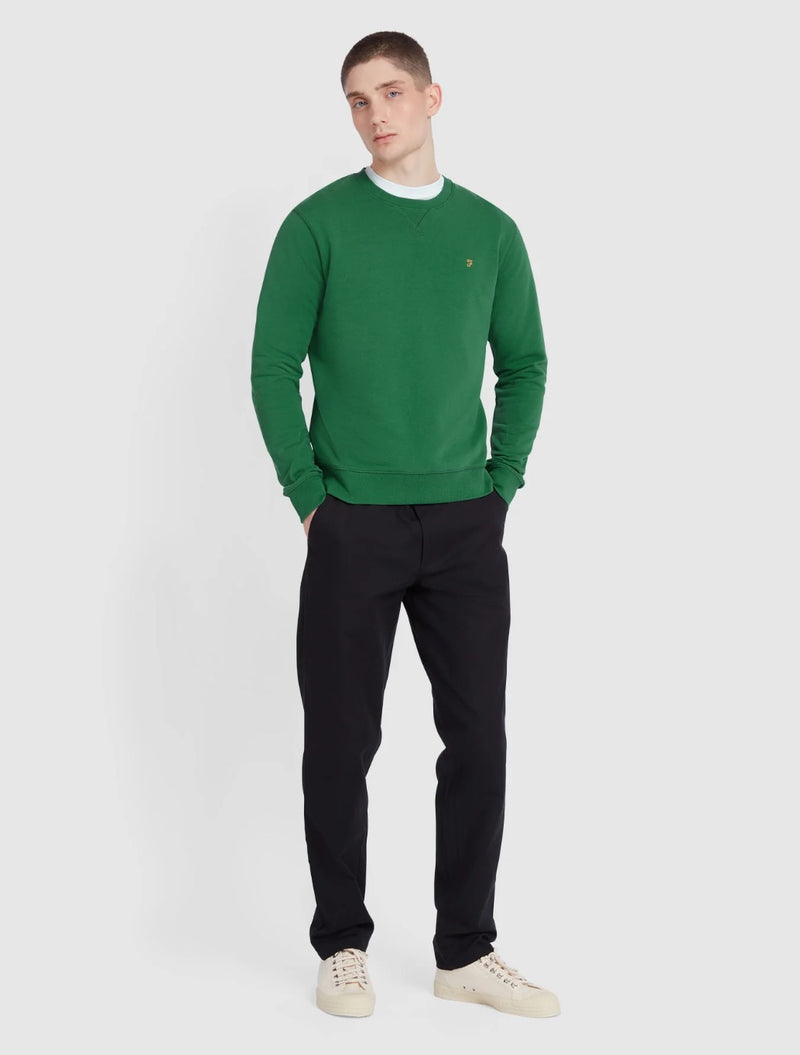 Farah - Tim Organic Cotton Crew Neck Sweatshirt - Green