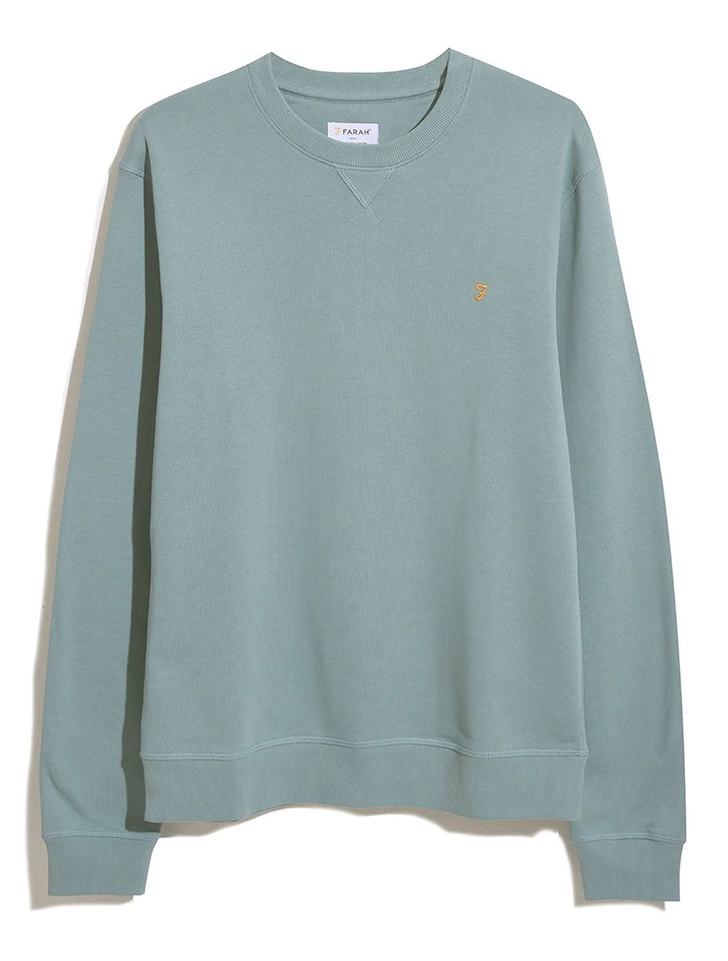 Farah Tim Organic Cotton Crew Neck Sweatshirt in Light Green