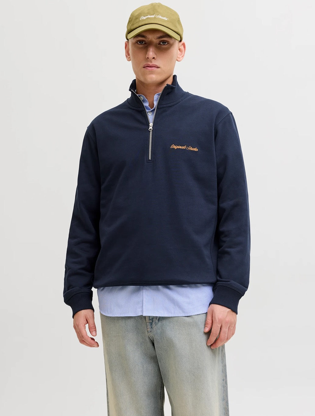 Jack & Jones - Originals Half Zip Sweatshirt - Navy