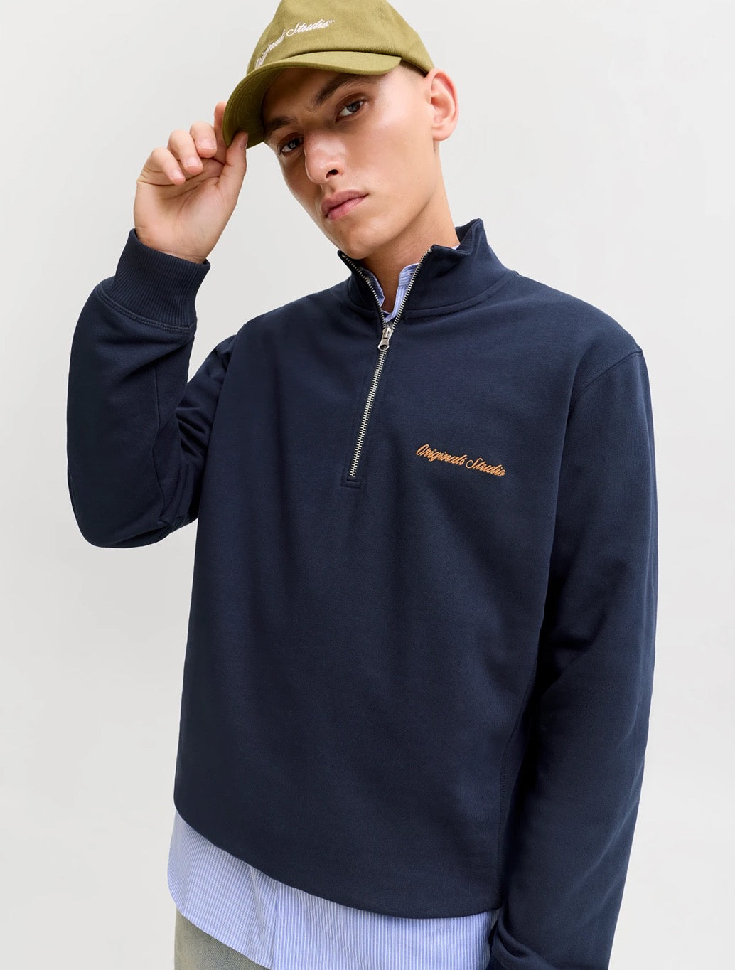 Jack & Jones - Originals Half Zip Sweatshirt - Navy