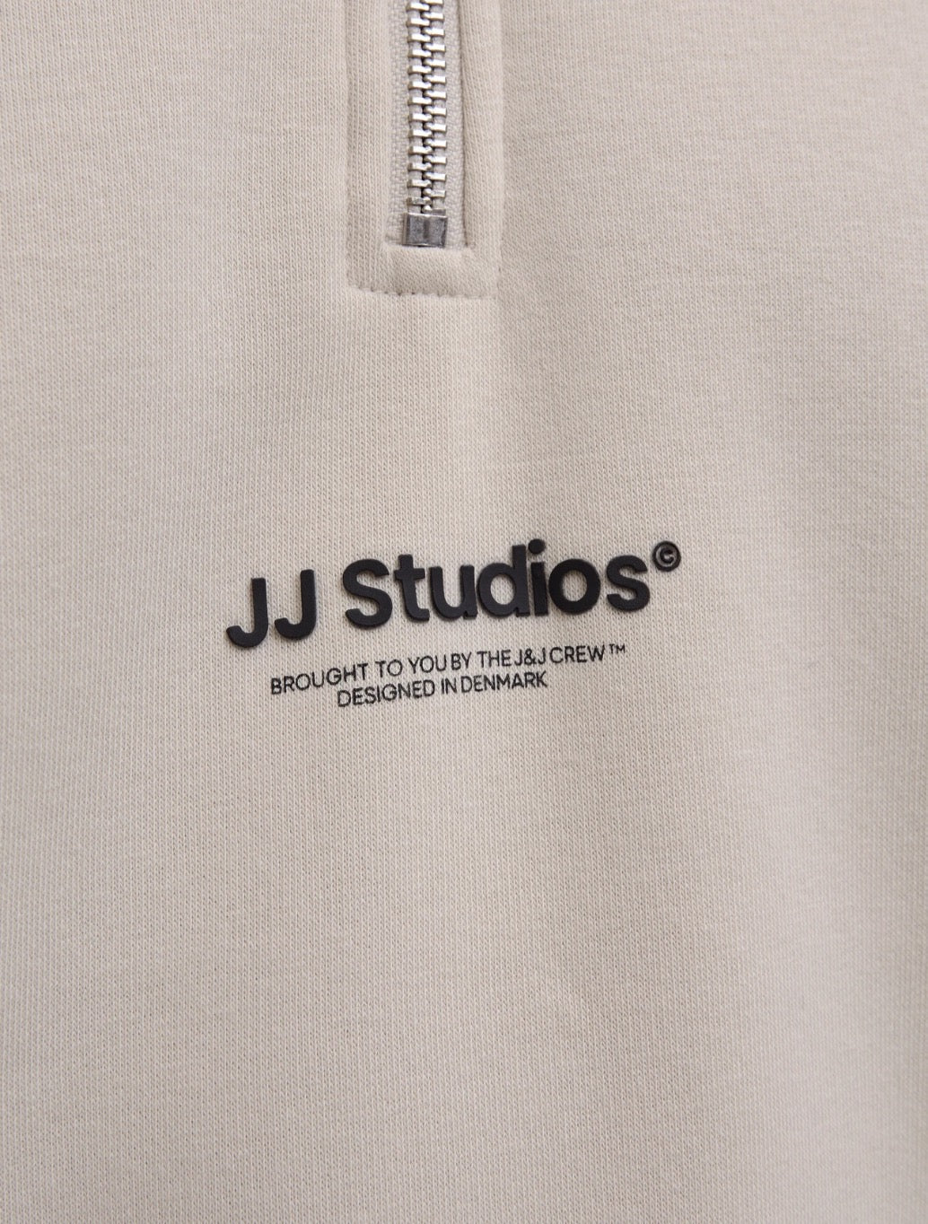 Jack & Jones - Printed Half Zip Sweatshirt - Beige
