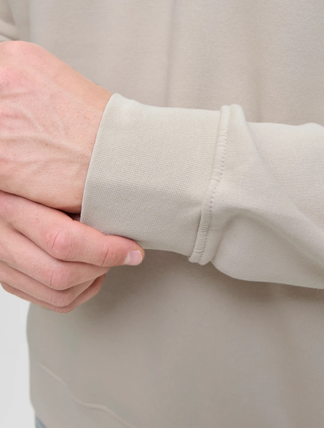 Jack & Jones - Printed Half Zip Sweatshirt - Beige