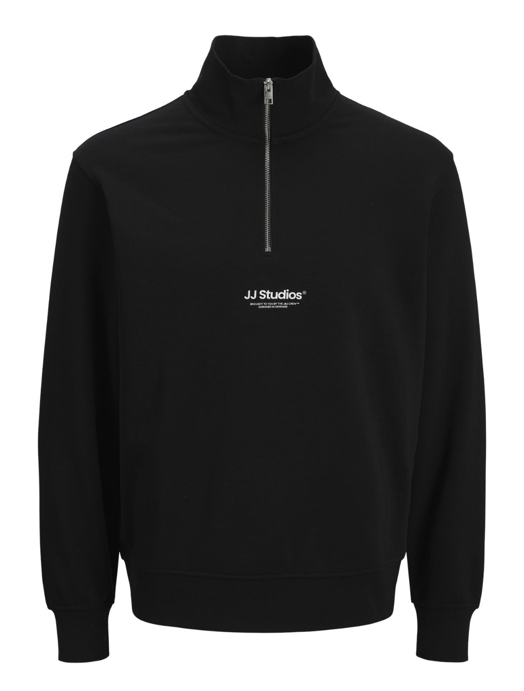 Jack & Jones - Printed Half Zip Sweatshirt - Black