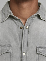 Jack & Jones - Slim Fit Denim Shirt - Light Grey