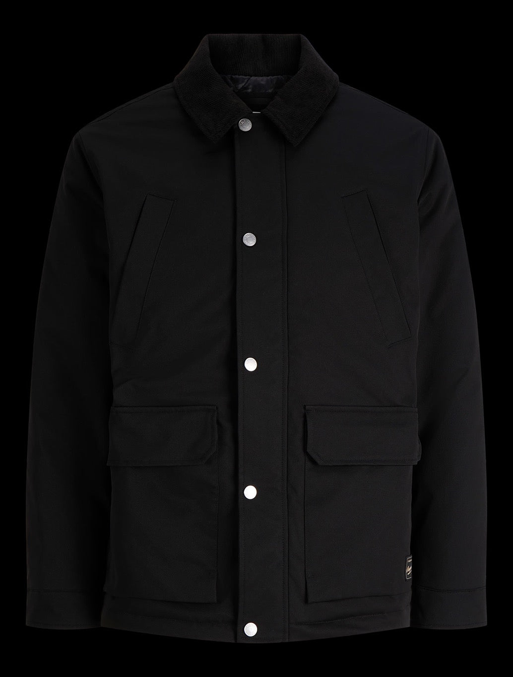 Jack & Jones Padded Barn Jacket In Black