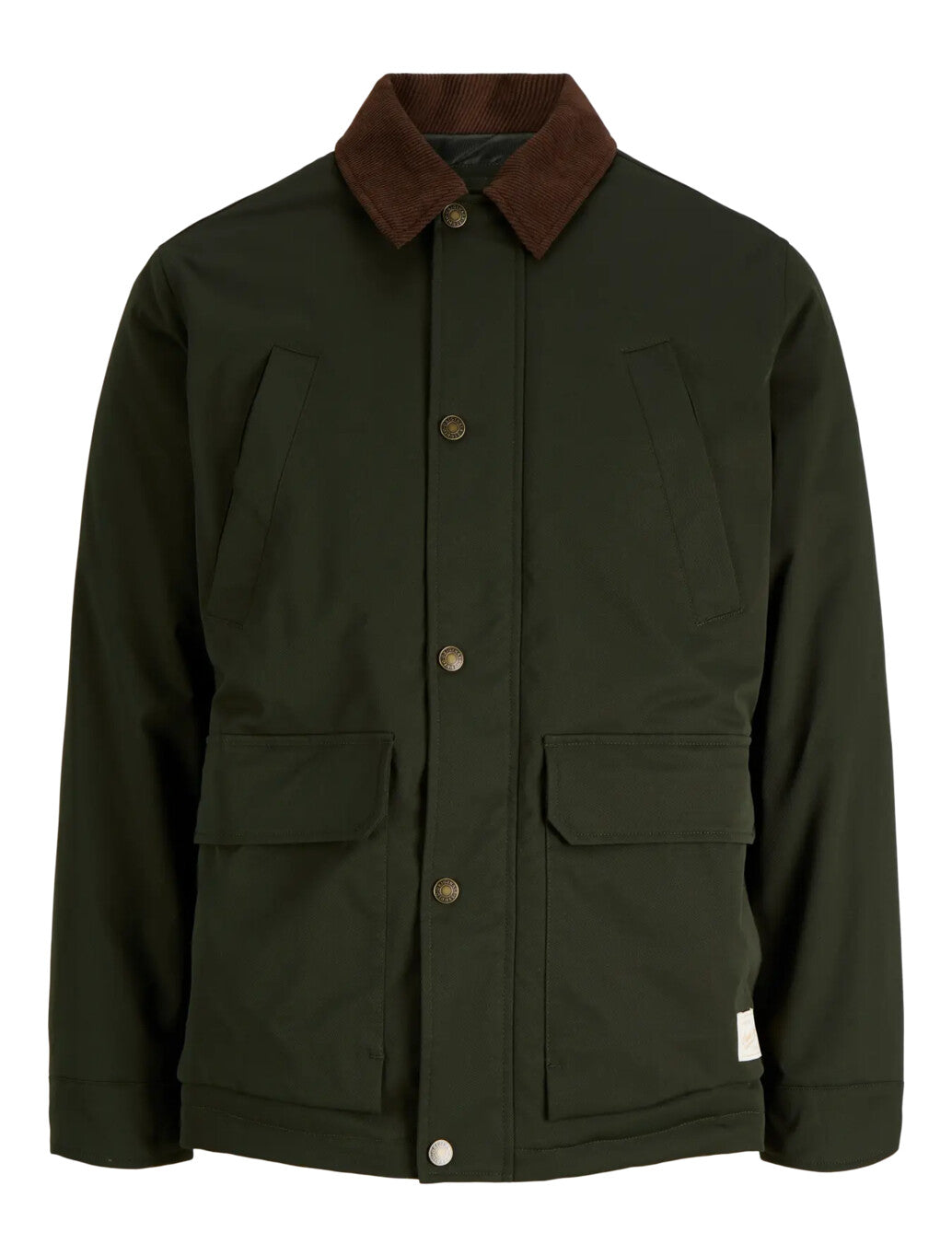 Jack & Jones Padded Barn Jacket In Green / Rosin