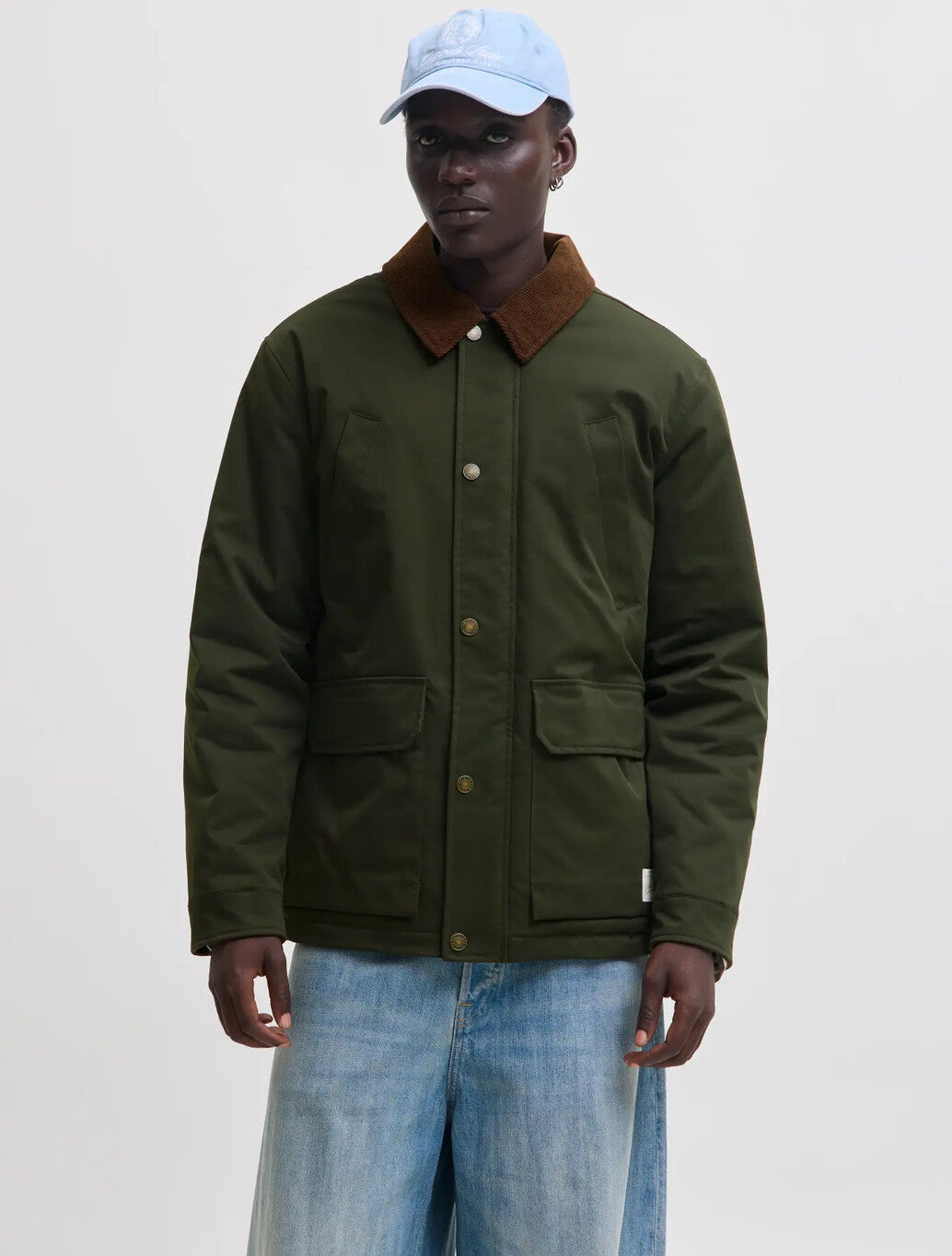 Jack & Jones Padded Barn Jacket In Green / Rosin