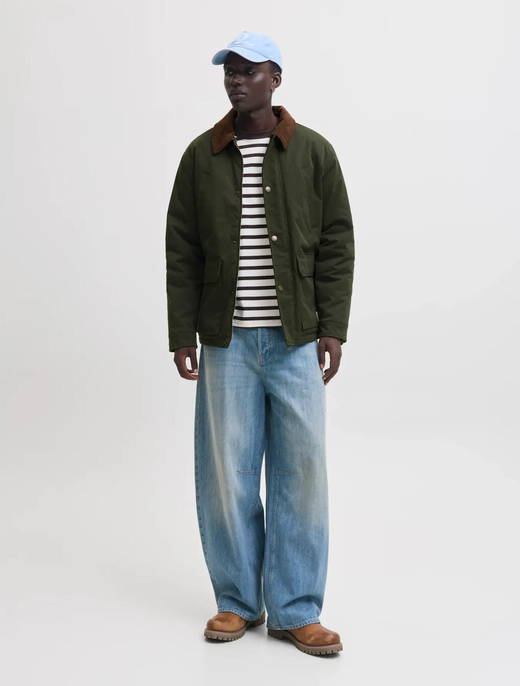 Jack & Jones Padded Barn Jacket In Green / Rosin