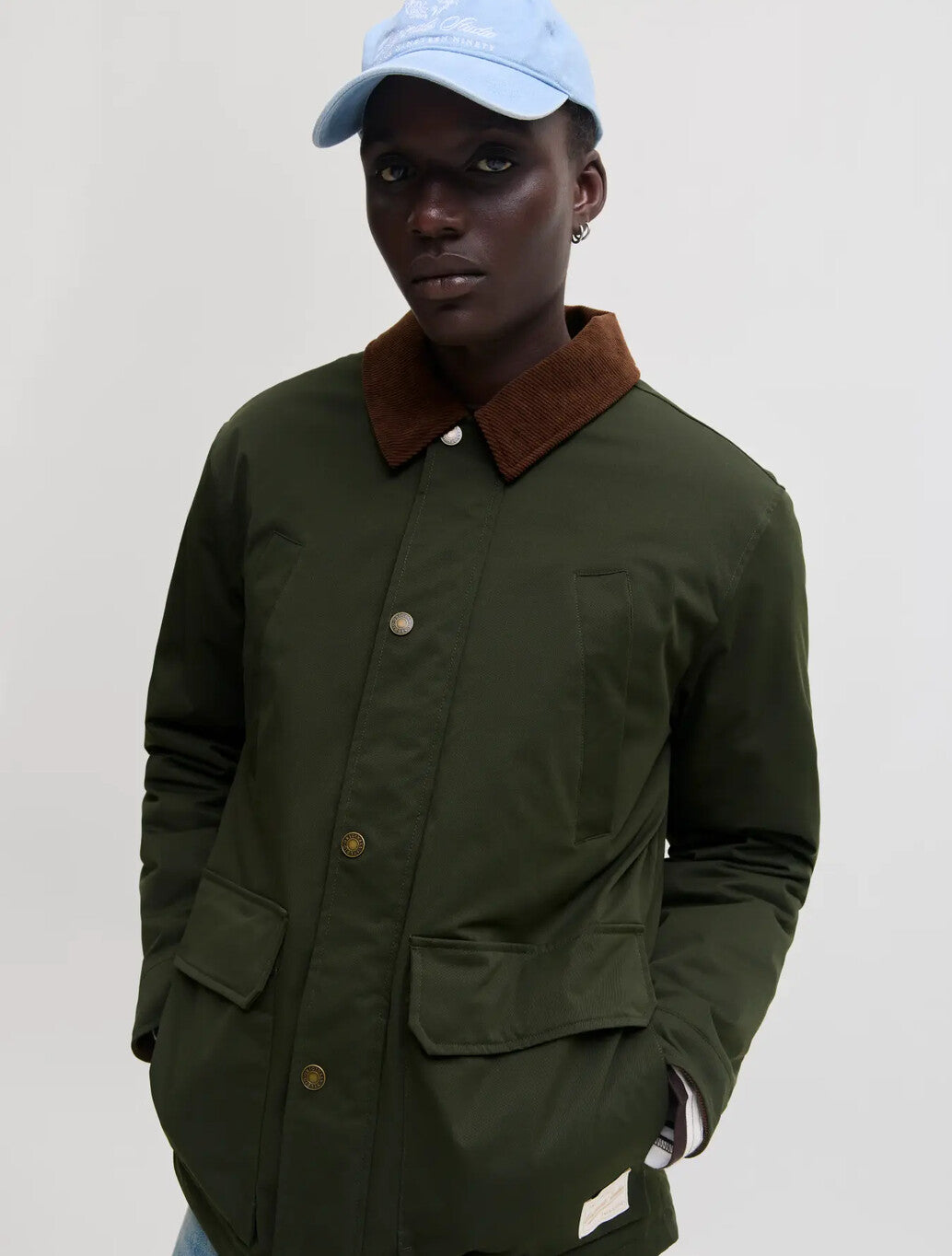 Jack & Jones Padded Barn Jacket In Green / Rosin