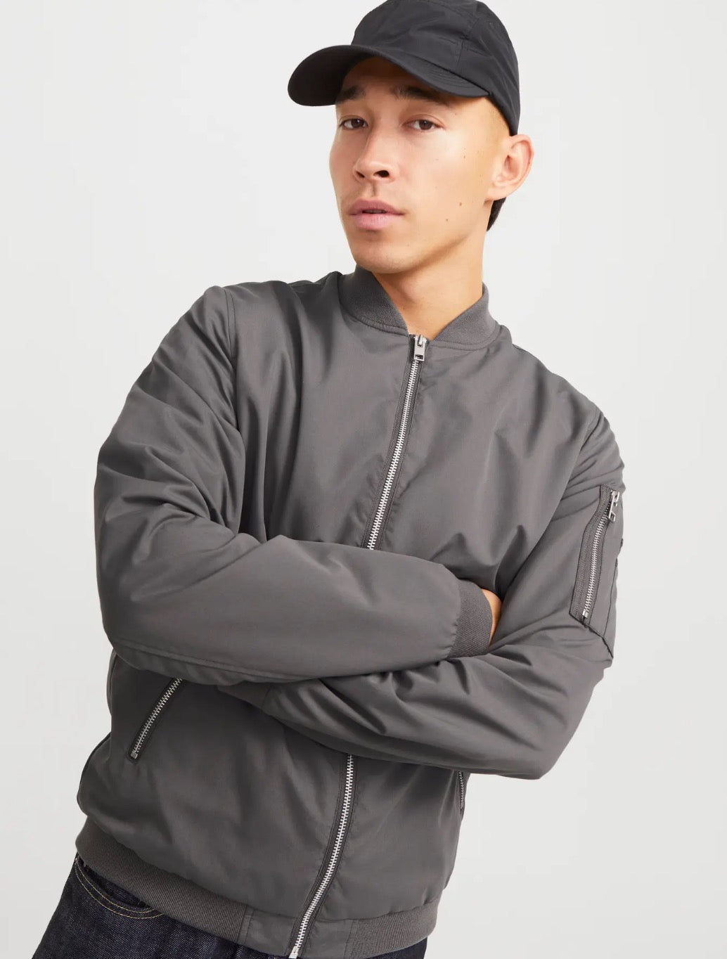 Jack & Jones - Rush Bomber Jacket - Charcoal