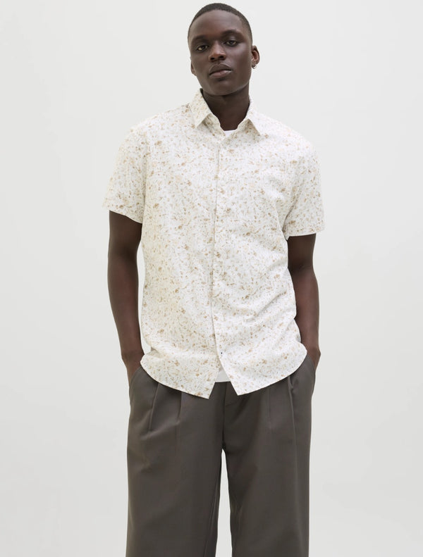 Jack & Jones - Summer Printed Short Sleeve Shirt - Beige