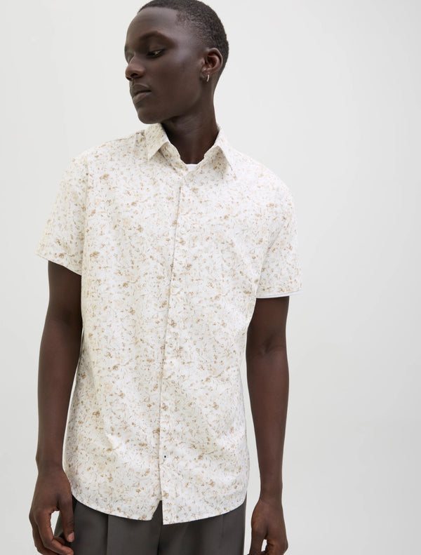 Jack & Jones - Summer Printed Short Sleeve Shirt - Beige
