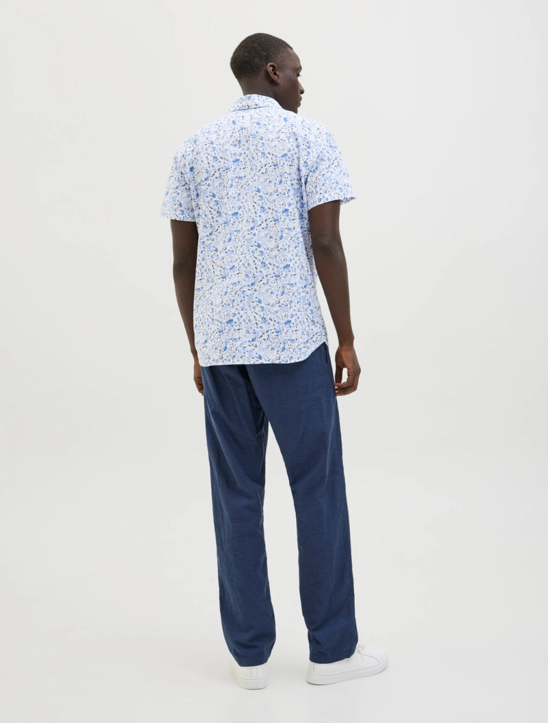Jack & Jones - Summer Printed Short Sleeve Shirt - Blue