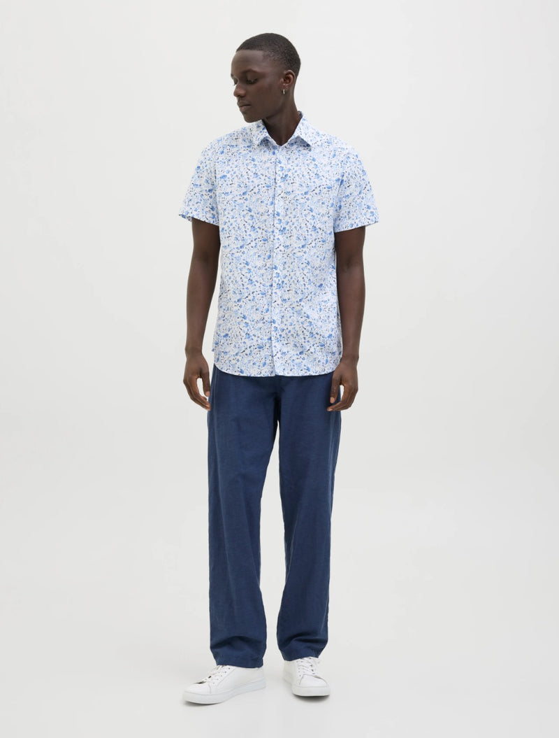 Jack & Jones - Summer Printed Short Sleeve Shirt - Blue