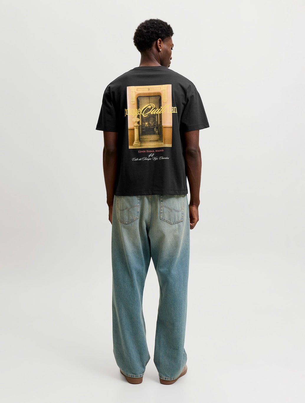 Jack & Jones Alamanco Back Print T-Shirt in Black