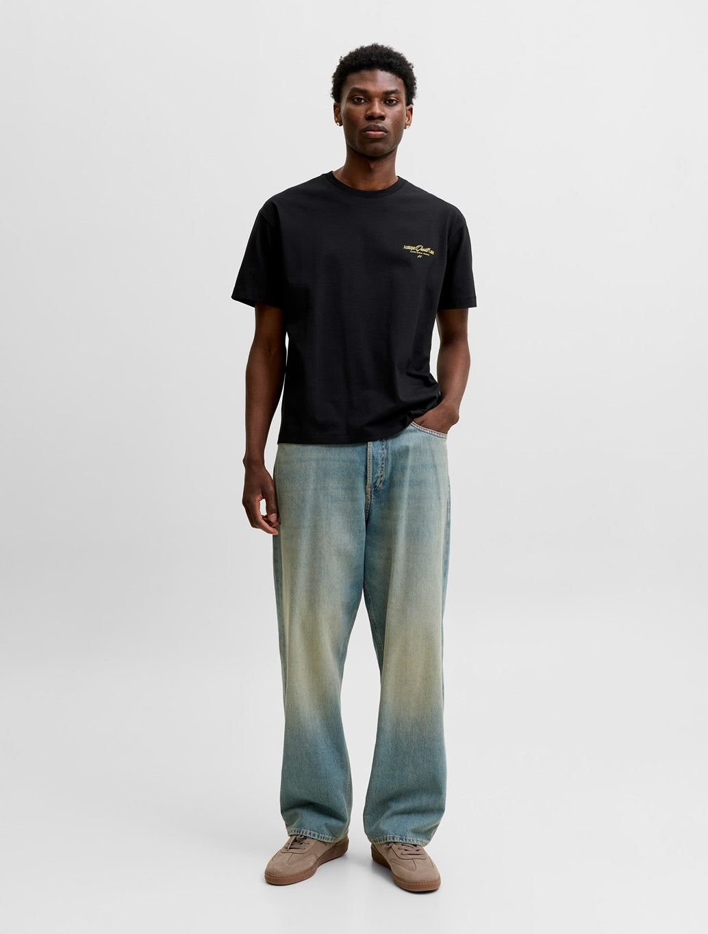 Jack & Jones Alamanco Back Print T-Shirt in Black