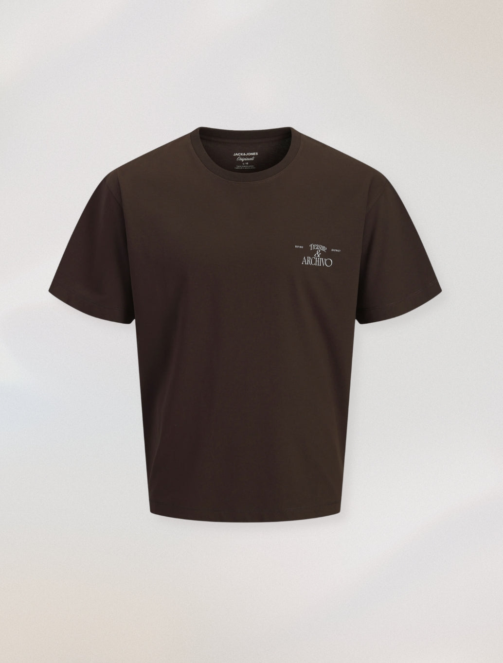 Jack & Jones Alamanco Back Print T-Shirt in Dark Brown