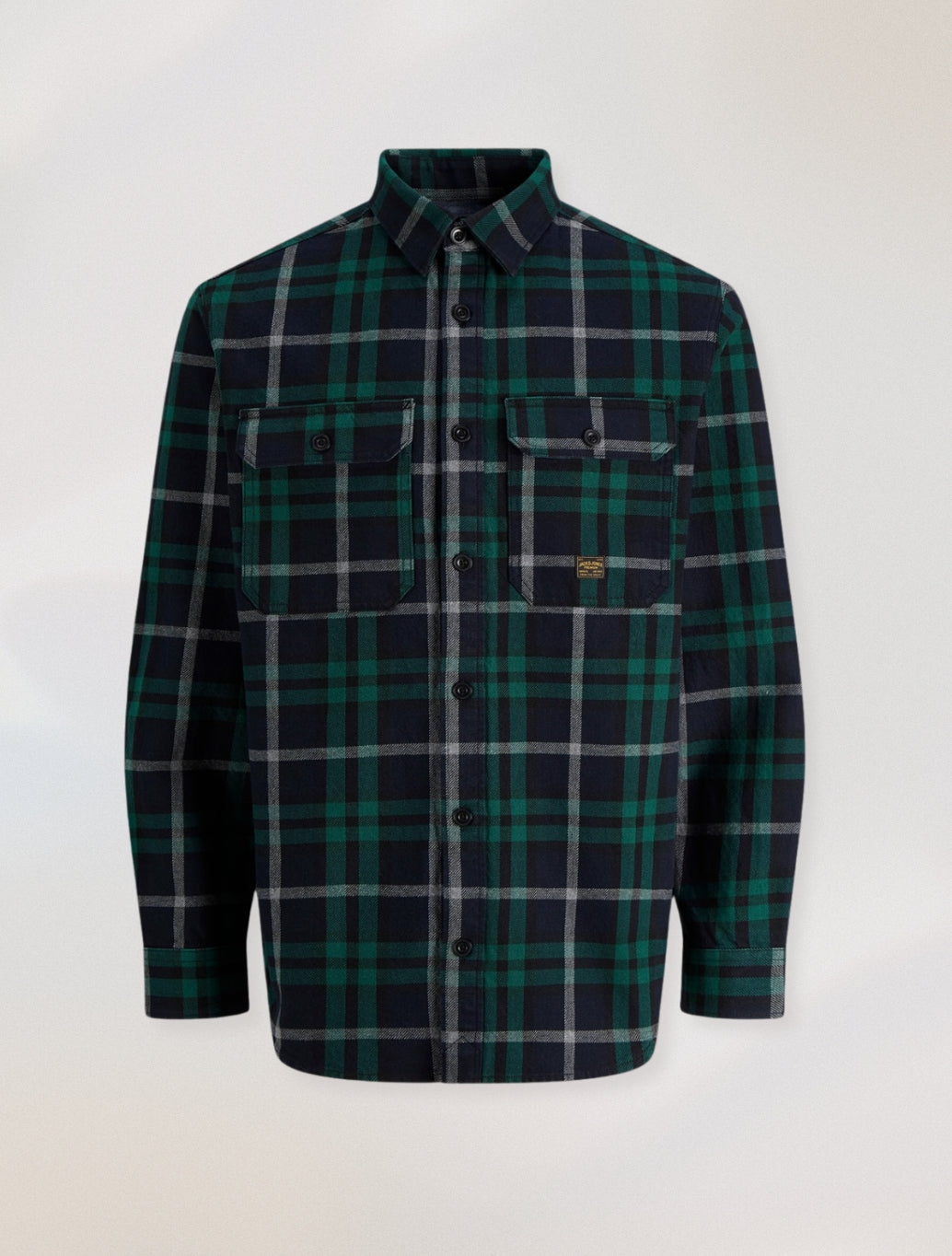 Jack & Jones Bluivy Check Overshirt in Green Check