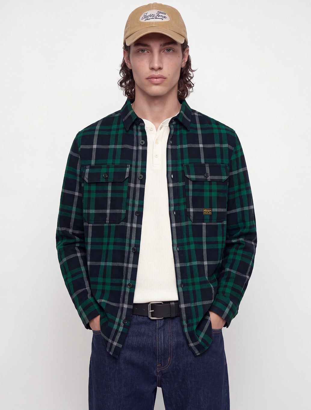 Jack & Jones Bluivy Check Overshirt in Green Check