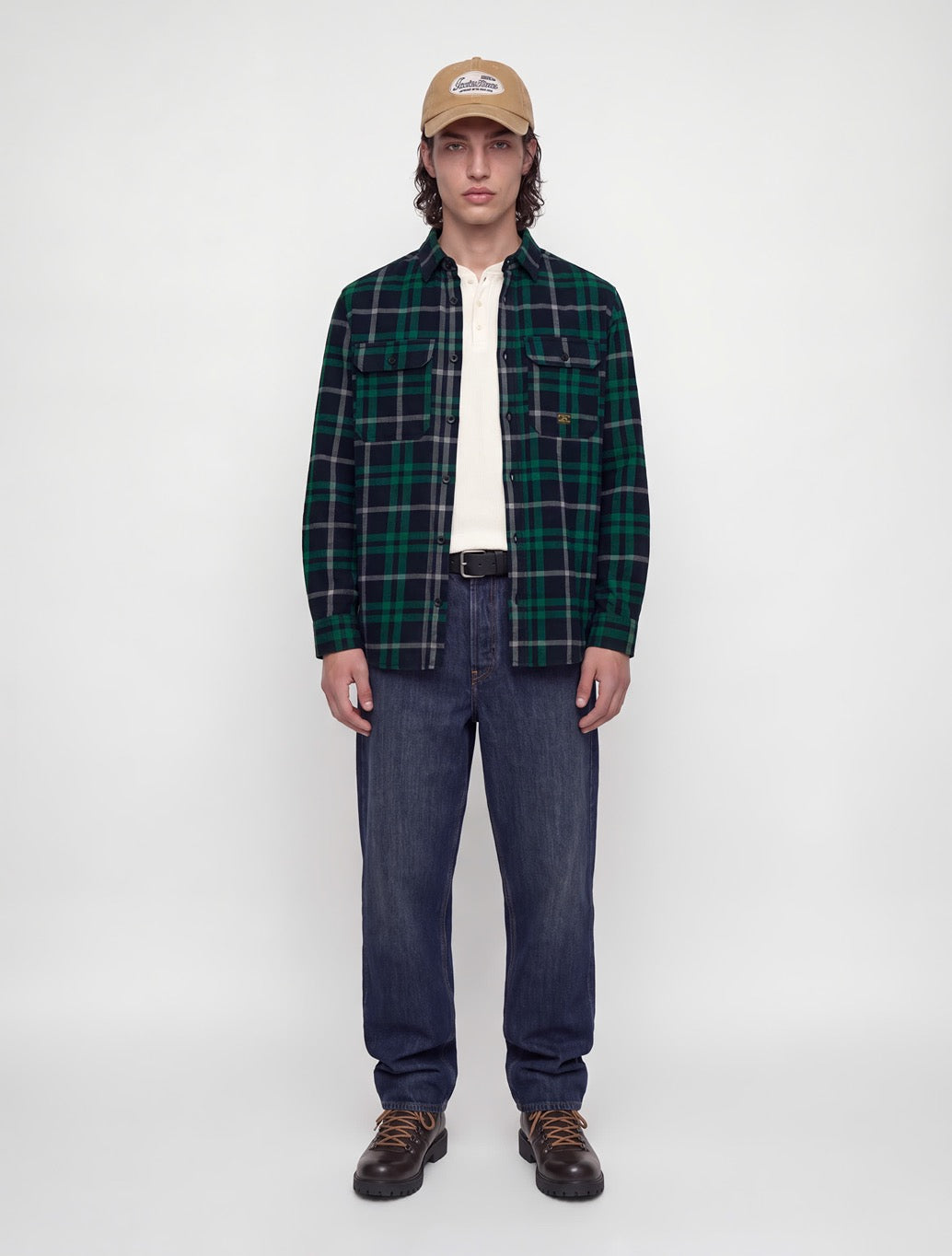 Jack & Jones Bluivy Check Overshirt in Green Check