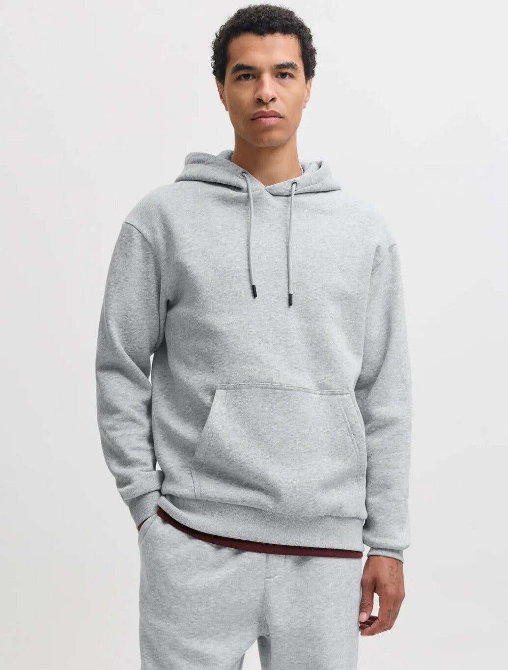 Jack & Jones Bradley Relaxed Fit Hoodie in Light Grey Melange