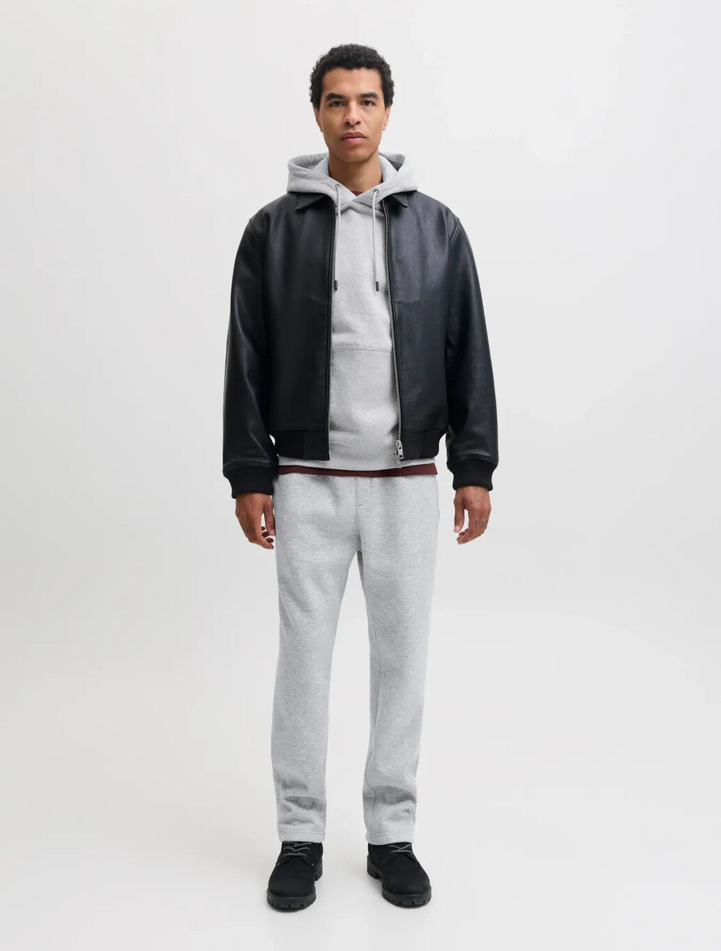 Jack & Jones Bradley Relaxed Fit Hoodie in Light Grey Melange