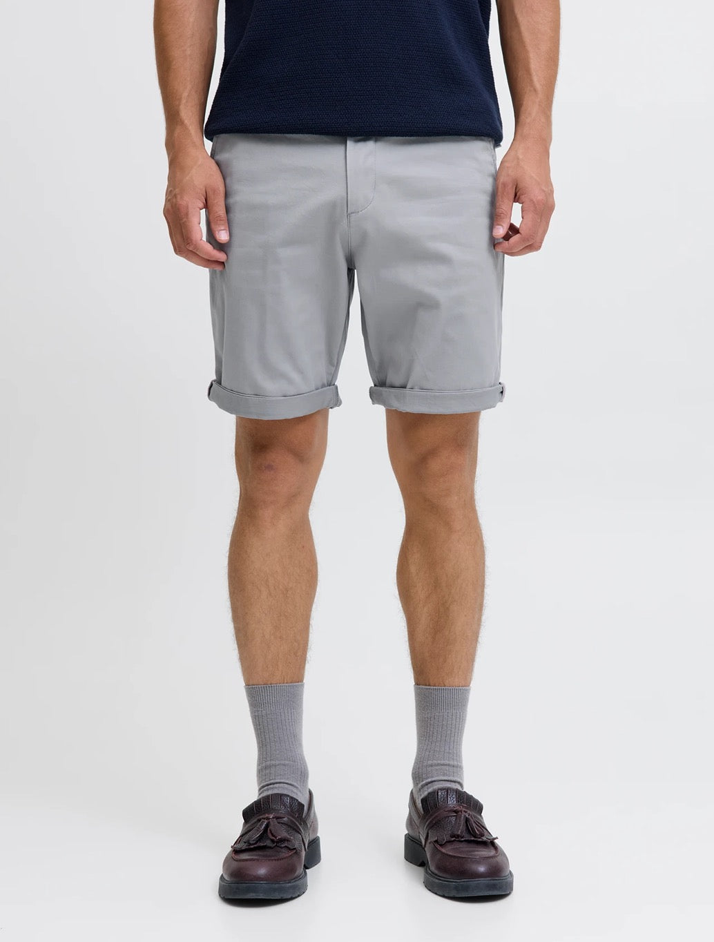 Jack & Jones Bowie Regular Fit Chino Shorts in Grey