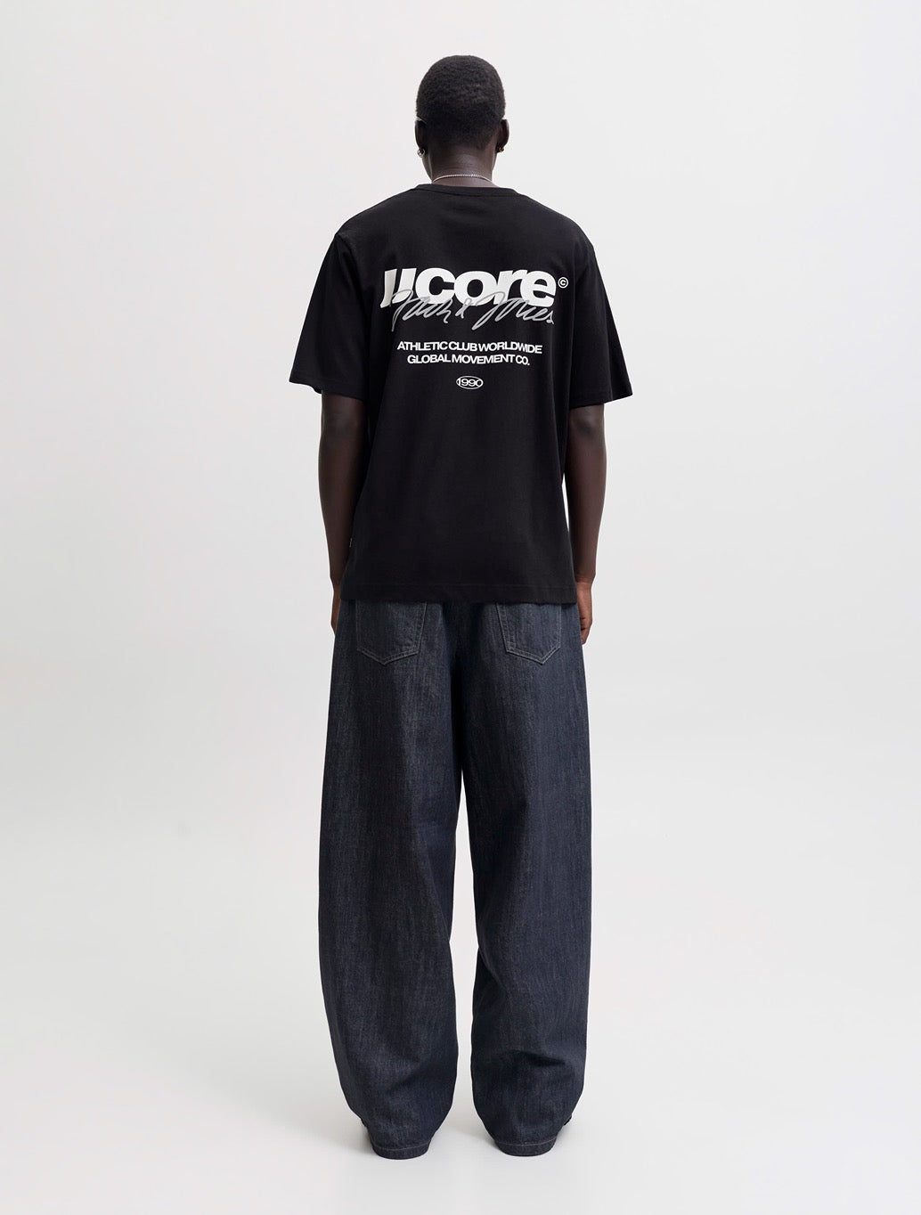 Jack & Jones Club Back Print T-Shirt in Black
