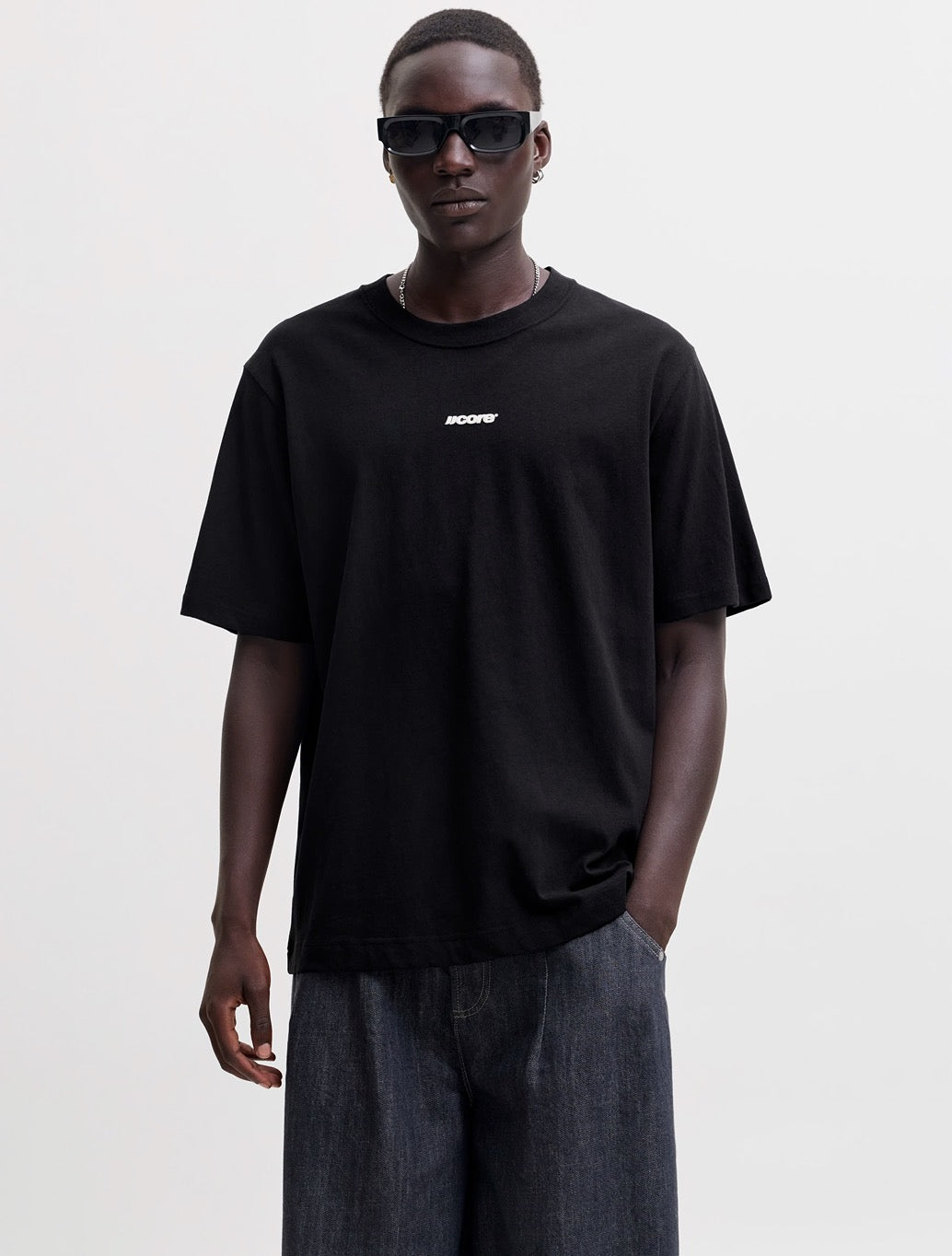 Jack & Jones Club Back Print T-Shirt in Black